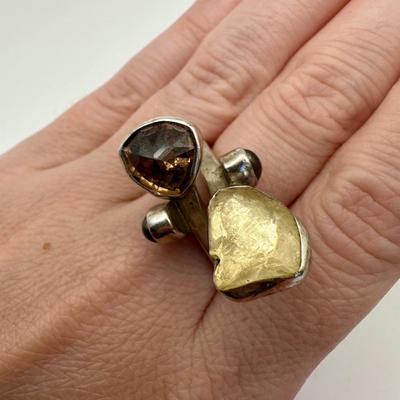 Signed Sterling Jewelry ring by Lilly Barrack with gemstones