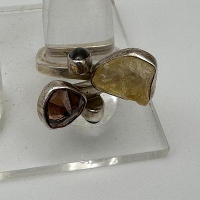 Signed Sterling Jewelry ring by Lilly Barrack with gemstones