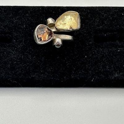 Signed Sterling Jewelry ring by Lilly Barrack with gemstones