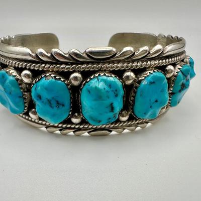 Zuni Sterling Jewelry with Turquoise signed RLB- Robert & Bernice Leekya