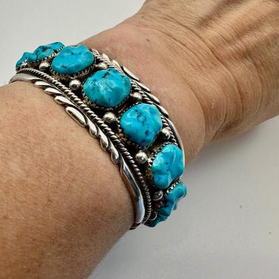 Zuni Sterling Jewelry with Turquoise signed RLB- Robert & Bernice Leekya