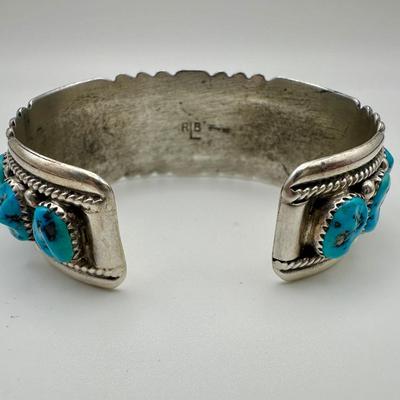 Zuni Sterling Jewelry with Turquoise signed RLB- Robert & Bernice Leekya