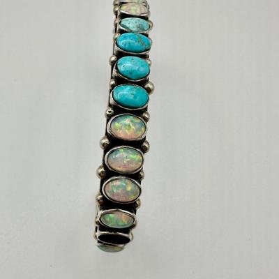 Signed Ganado Navajo Sterling Jewelry with Turquoise & opals