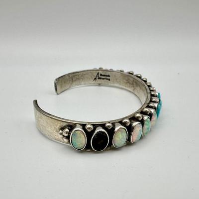 Signed Ganado Navajo Sterling Jewelry with Turquoise & opals