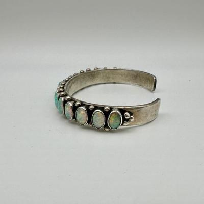 Signed Ganado Navajo Sterling Jewelry with Turquoise & opals
