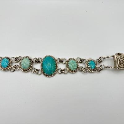 Signed ML Sterling Jewelry with Turquoise