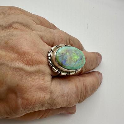 Signed JF Sterling Jewelry Ring with Turquoise