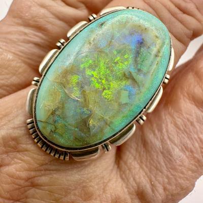 Signed JF Sterling Jewelry Ring with Turquoise