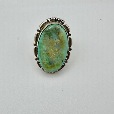 Signed JF Sterling Jewelry Ring with Turquoise