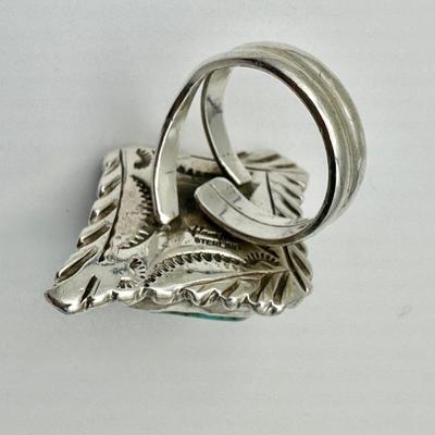 Signed Adam Fierro Sterling Ring Jewelry with Turquoise