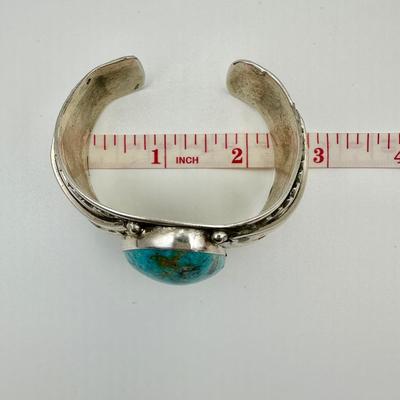 Signed Adam Fierro Sterling Cuff Jewelry with Turquoise