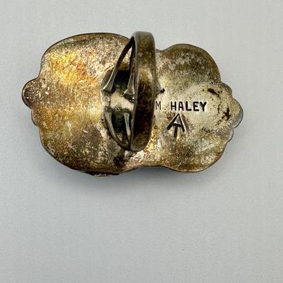 Signed M. Haley Sterling Ring Jewelry with Turquoise