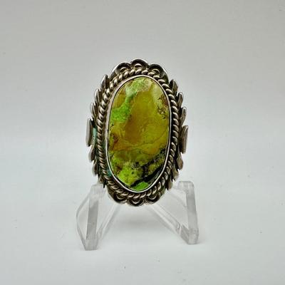 Signed Sterling Jewelry with Green Turquoise by Thomas Francisco