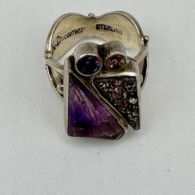 “The Dreamer” Sterling Jewelry Ring with Amethyst
