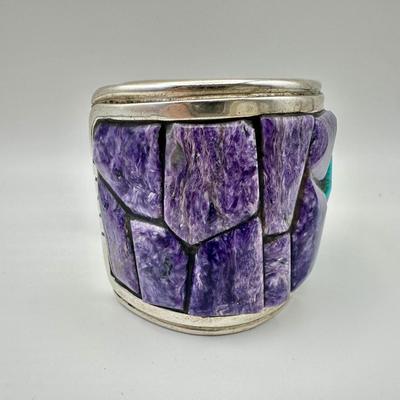 Signed K Sterling Cuff Jewelry with Turquoise