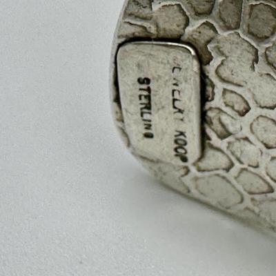Signed Jewelry Koop Sterling Jewelry w/ Turquoise - Hairline fracture