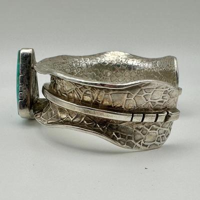 Signed Jewelry Koop Sterling Jewelry w/ Turquoise - Hairline fracture