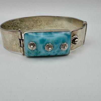 Sterling Jewelry Cuff with Larimar