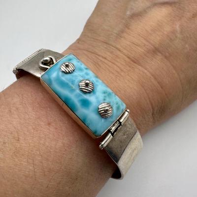 Sterling Jewelry Cuff with Larimar