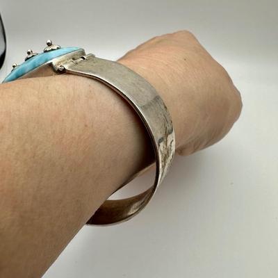 Sterling Jewelry Cuff with Larimar