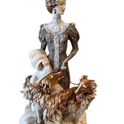 Giuseppe Armani Figure - Lady with Borzois 1122-C with box
