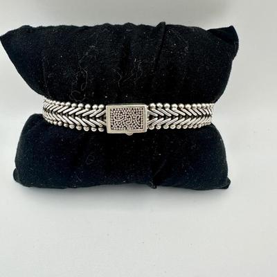 Sterling signed Jewelry with Green Stone