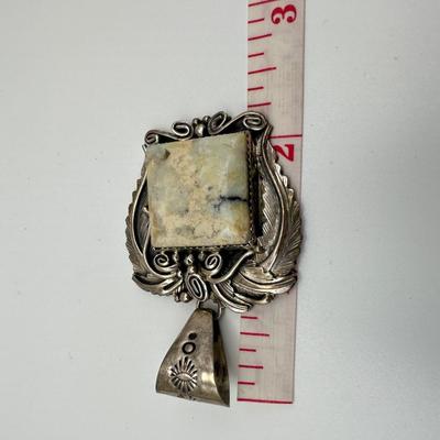 Sterling Jewelry with Signed Pendant w/ Buffalo Turquoise