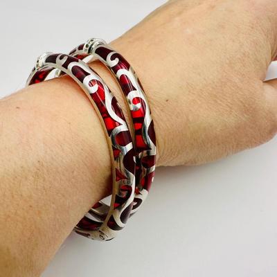 Sterling Jewelry Resin & 925 by Angelique de Paris - Pair Veranda collection