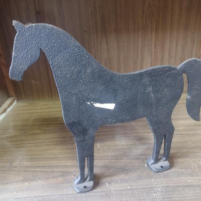Steel Plate Cut-Out Horse Statuette