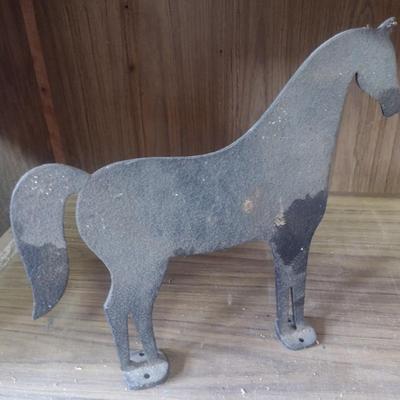 Steel Plate Cut-Out Horse Statuette