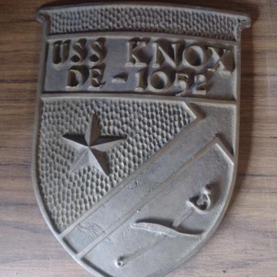 Vintage Brass or Bronze USS Knox Destroyer Escort Ship Plaque