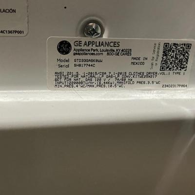 GE WASHER & GAS DRYER
