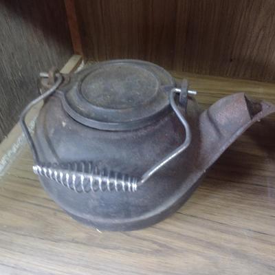 Pair of Vintage Cast Iron Kettles or Humidifiers