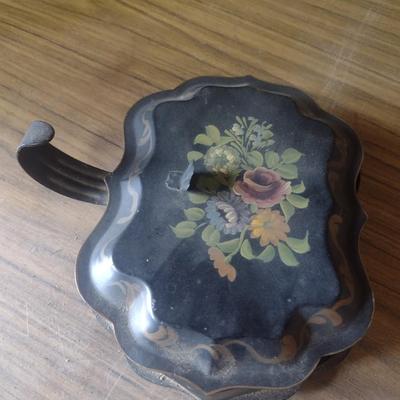 Antique Painted Tin Crumb Catcher
