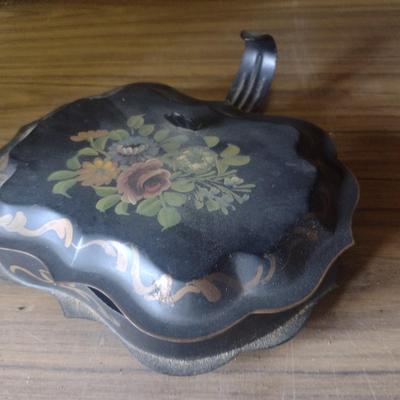 Antique Painted Tin Crumb Catcher