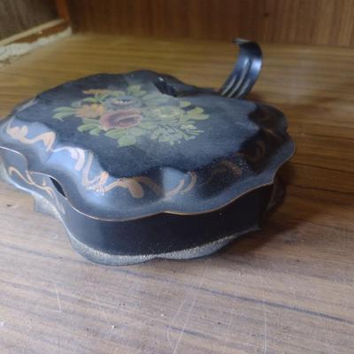 Antique Painted Tin Crumb Catcher