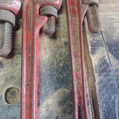 Set of Three Heavy Duty Pipe Wrenches