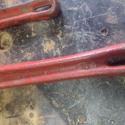 Set of Three Heavy Duty Pipe Wrenches