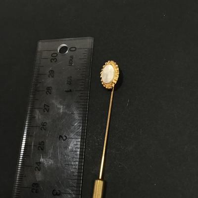 Vintage mother of pearl hat stick pin