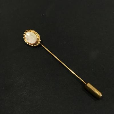 Vintage mother of pearl hat stick pin