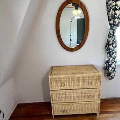 Lot 167 Wicker chest w/ mirror