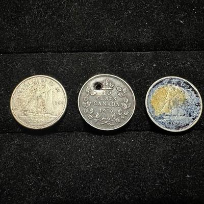 3 SILVER FOREIGN COINS