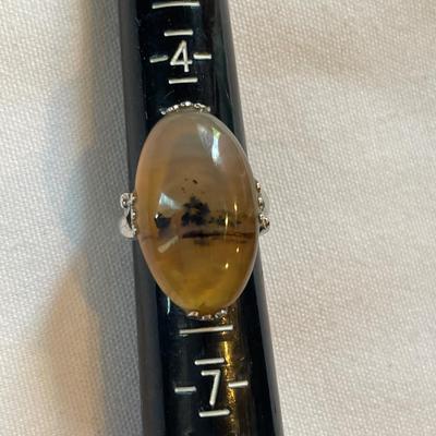Agate necklace and ring