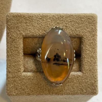 Agate necklace and ring