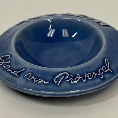 Sale Photo Thumbnail #243: From Cannes, France. Blue ceramic, like new condition. Approx. 4" across.