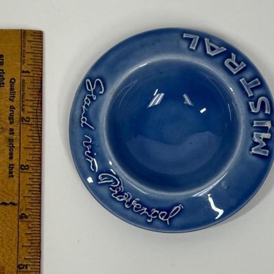 Sale Photo Thumbnail #240: From Cannes, France. Blue ceramic, like new condition. Approx. 4" across.