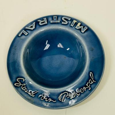 Sale Photo Thumbnail #244: From Cannes, France. Blue ceramic, like new condition. Approx. 4" across.