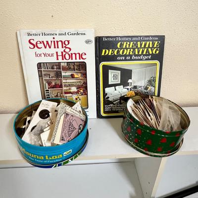 Lot 189 Buttons & sewing books