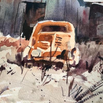 Lot 207 Old barn scene