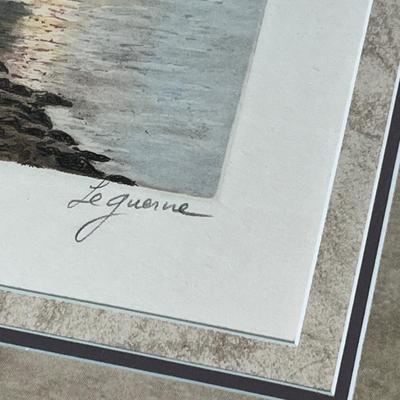 Lot 208 Small seaside print in big frame